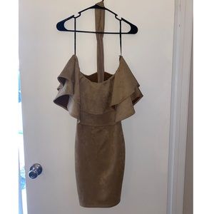 Suede brown dress